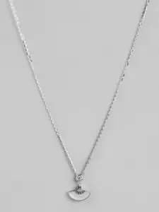 Carlton London Rhodium-Plated Contemporary Pendants with Chains