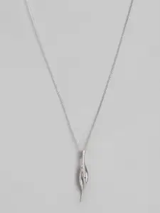 Carlton London Rhodium-Plated Contemporary Pendants with Chains