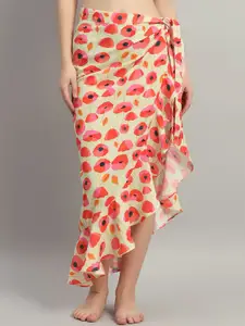 Beau Design Floral Printed Swimwear Cover up Skirt