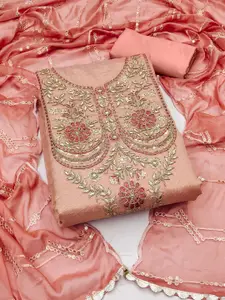 MANVAA Embellished Unstitched Dress Material