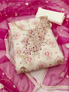 MANVAA Floral Printed Unstitched Dress Material