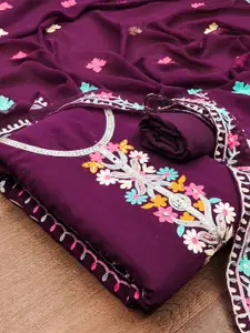 MANVAA Floral Embroidered Unstitched Dress Material