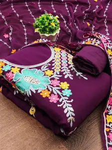 MANVAA Floral Embroidered Unstitched Dress Material