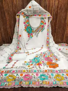 MANVAA Floral Embroidered Unstitched Dress Material