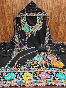 MANVAA Floral Embroidered Unstitched Dress Material