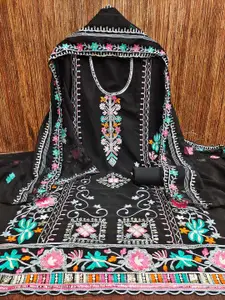 MANVAA Floral Embroidered Unstitched Dress Material