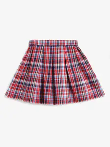 Campana Girls Checked Pure Cotton Above Knee Length Skirts