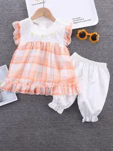 INCLUD Girls Checked Dress With Pants