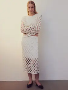 H&M Women Bead-Embellished Pencil Skirt