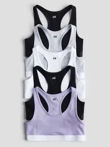 H&M Girls 5-Pack Cotton Tops