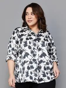 Nexus by Lifestyle Floral Print Roll-Up Sleeves Shirt Style Top