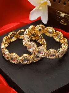 Anouk Set Of 2 Gold-Plated Stone Studded Bangles