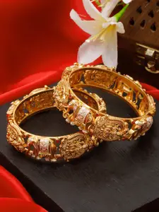 Anouk Set Of 2 Gold-Plated Stone Studded Bangles