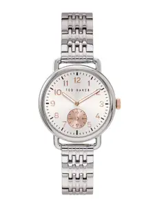 Ted Baker Women Brass Printed Dial & Stainless Steel Bracelet Style Straps Analogue Watch BKPHHF901