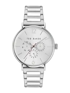 Ted Baker Men Brass Printed Dial & Stainless Steel Bracelet Style Straps Analogue Watch BKPPGF304