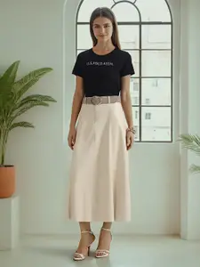 U.S. Polo Assn. Women Brand Logo Printed Round Neck Pure Cotton Regular T-shirt