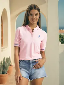 U.S. Polo Assn. Women Polo Collar Short Sleeves Regular T-shirt