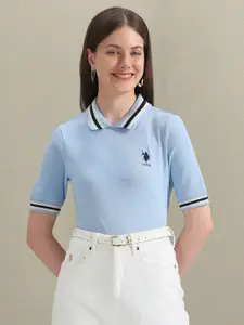 U.S. Polo Assn. Women Polo Collar Short Sleeves Regular T-shirt
