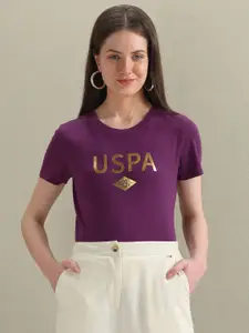 U.S. Polo Assn. Women Women Printed Applique T-shirt