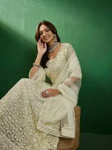 Sangria Sequined Embroidered Semi-Stitched Lehenga With Choli & Dupatta