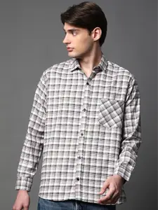BROWN BROTHERS Men Relaxed Opaque Checked Casual Shirt