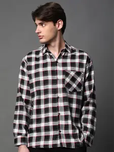 BROWN BROTHERS Men Relaxed Gingham Checks Opaque Checked Casual Shirt