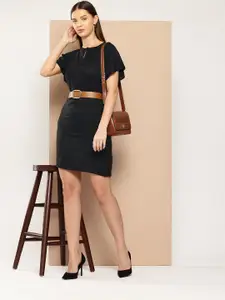 Chemistry Keyhole Neck Flared Sleeves A-Line Dress