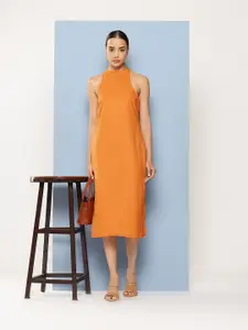 Chemistry Solid Halter Neck Sheath Dress