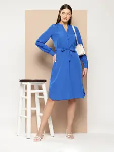 Chemistry Mandarin Collar Shirt Dress
