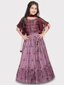 Tiny Kingdom Girls Embroidered Sequinned Ready to Wear Lehenga & Blouse With Dupatta