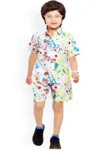 BAESD Boys Abstract Printed Pure Cotton Shirt with Shorts