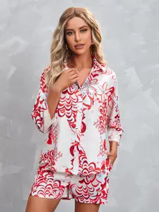 StyleCast Floral Printed Shirt with Shorts