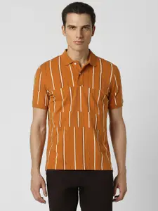 Van Heusen Sport Men Striped Polo Collar Pockets T-shirt