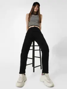 ONLY Women Straight Fit High-Rise Clean Look Stretchable Jeans