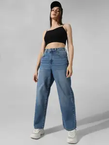ONLY Women Straight Fit High-Rise Light Fade Jeans