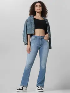 ONLY Women Wide Leg Light Fade Stretchable Jeans