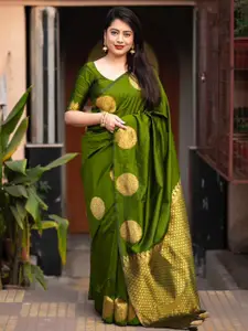 STAVA CREATION Ethnic Woven Design Zari Pure Silk Banarasi Saree