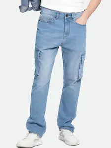 Dennis Lingo Men Straight Fit Light Fade Stretchable Cargo Denim