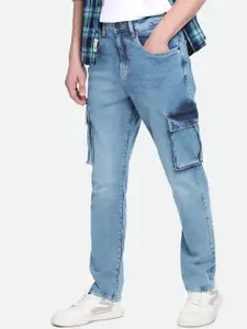 Dennis Lingo Men Straight Fit Heavy Fade Stretchable Cargo Denim