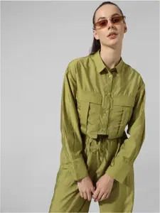 ONLY Women Boxy Opaque Striped Casual Shirt