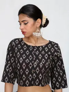 Chidiyaa Block Printed Cotton Saree Blouse