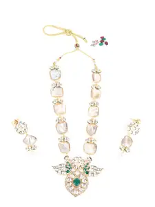 ODETTE Gold-plated Kundan-studded Necklace And Earrings