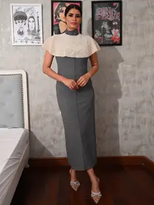 ODETTE Party Embellished Button Cape Shrug