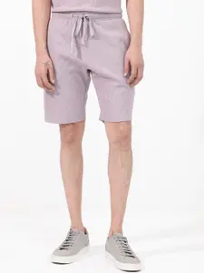 RARE RABBIT Men Breto Ribbed Mid-Rise Cotton Shorts