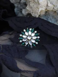 BeAbhika Gold Plated Stones Studded & Beaded Finger Rings