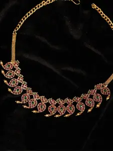 Fabindia Metal Artificial Stones-Studded & Beaded Necklace