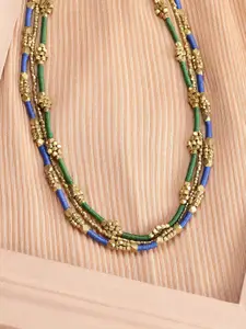 Fabindia Metal Layered Beaded Necklace