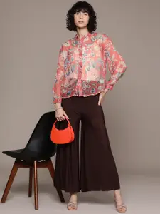 Label Ritu Kumar Women Floral Opaque Printed Casual Shirt with Camisole