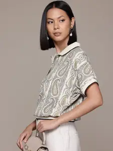Label Ritu Kumar Print Extended Sleeves Ethnic Shirt Style Top