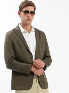 SHOWOFF Slim-Fit Notched Lapel Collar Single-Breasted Blazer
